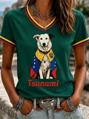 Women's Venezuela Hero Dog Tsunami Patriotic Dog Lover T-Shirt