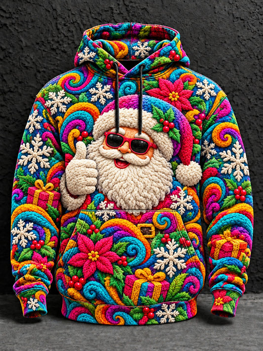 Men's Christmas Santa Printed Hoodie