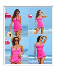 🩱Vacation Sale 49% OFF👙Deep V Cross-Back Ruched One-Piece Swimsuit