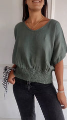🔥LAST DAY SALE 49% OFF🔥Simple Solid Color V-Neck Half-Sleeve T-Shirt💛