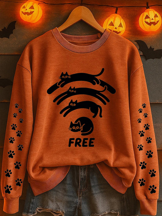Women's Halloween Print Sweatshirt