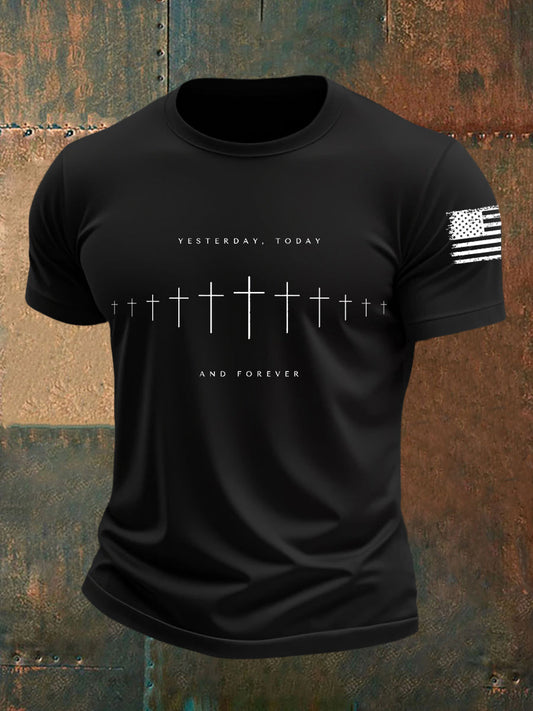 Men's Yesterday Today And Forever Cross Short-sleeved T-shirt