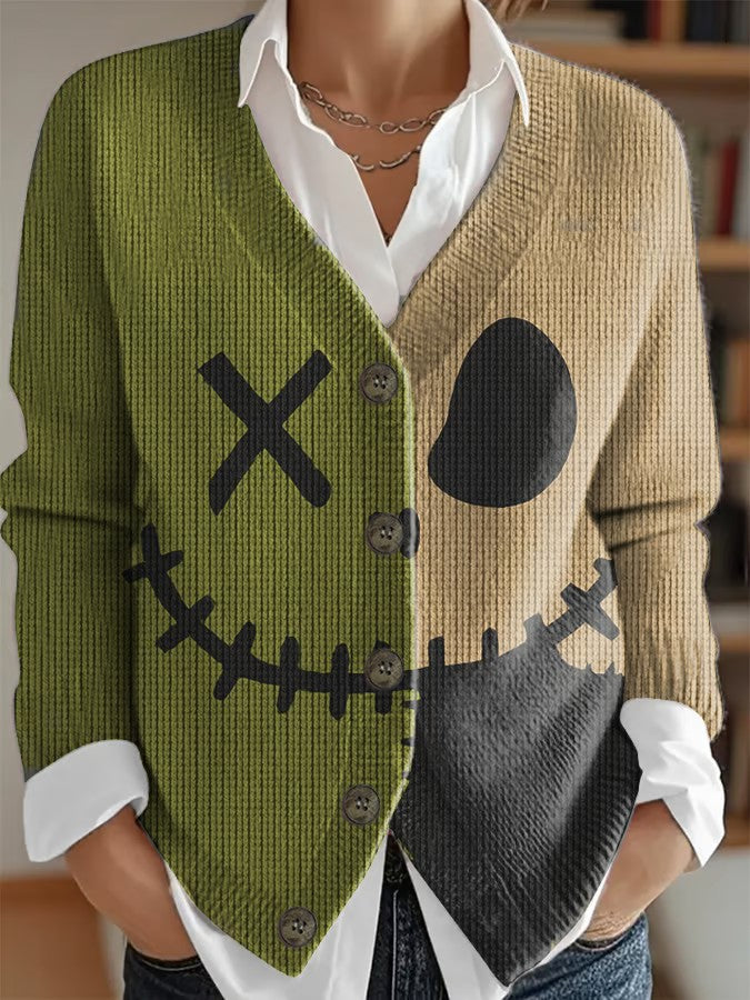women's Halloween Patchwork cardigan