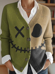 women's Halloween Patchwork cardigan