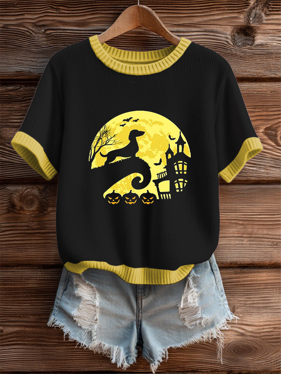 Women's Halloween  Dachshund Short Sleeve T-shirt