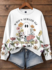 Women's Music Lover Halloween Who's Afraid The Little Old Me Printed Hoodie