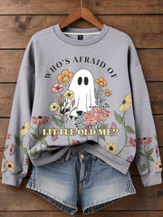 Women's Music Lover Halloween Who's Afraid The Little Old Me Printed Hoodie