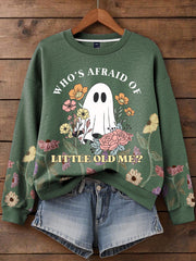 Women's Music Lover Halloween Who's Afraid The Little Old Me Printed Hoodie