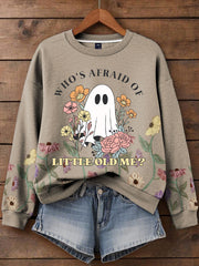 Women's Music Lover Halloween Who's Afraid The Little Old Me Printed Hoodie