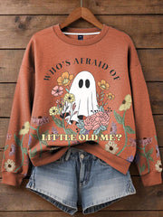 Women's Music Lover Halloween Who's Afraid The Little Old Me Printed Hoodie