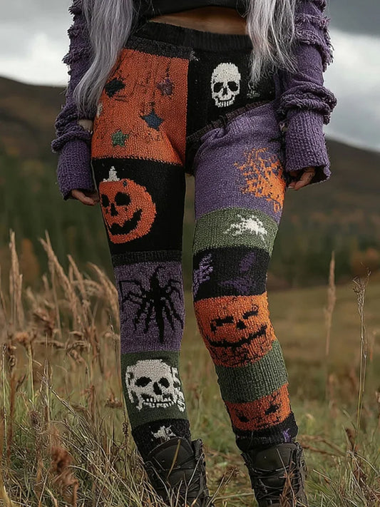Women's Halloween Skull Print Casual Leggings