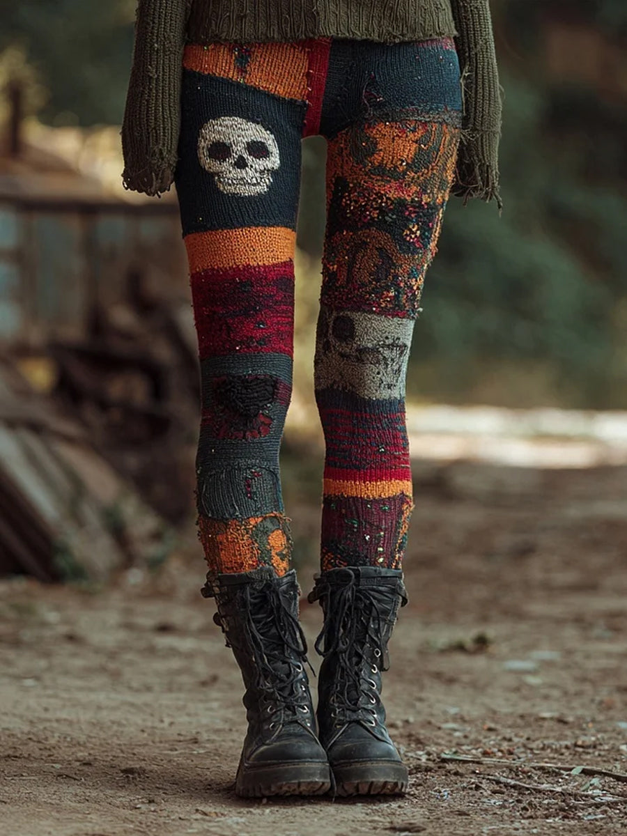 Women's Halloween Skull Print Casual Leggings