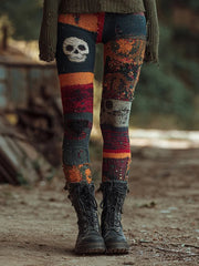 Women's Halloween Skull Print Casual Leggings