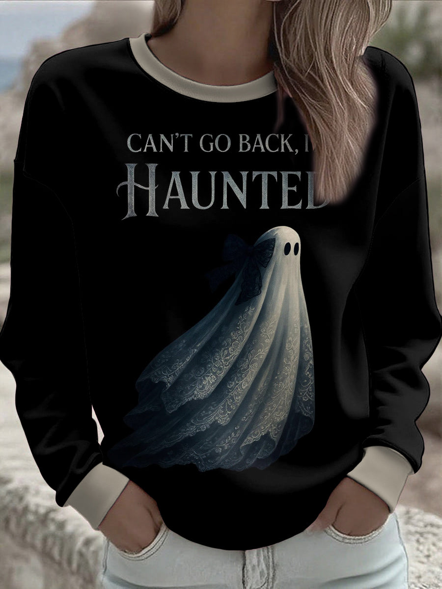 Women's Music Lover Halloween I'm Haunted Printed Hoodie