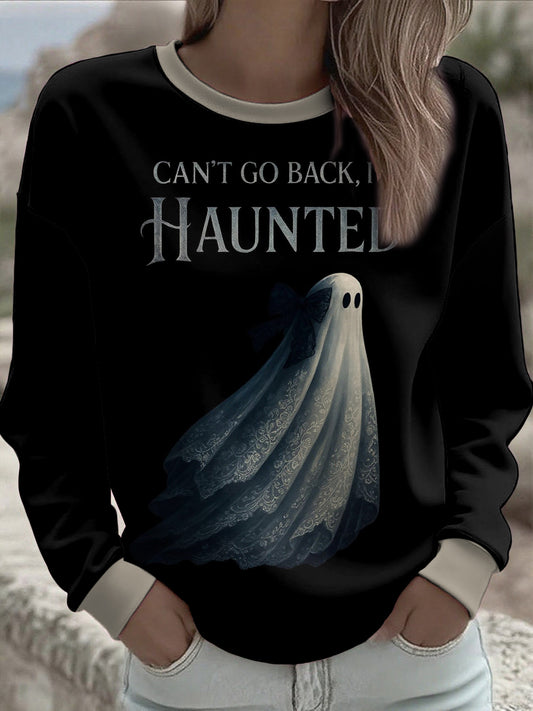 Women's Music Lover Halloween I'm Haunted Printed Hoodie