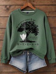 Women's Music Lover Halloween My Beloved Ghost Printed Hoodie