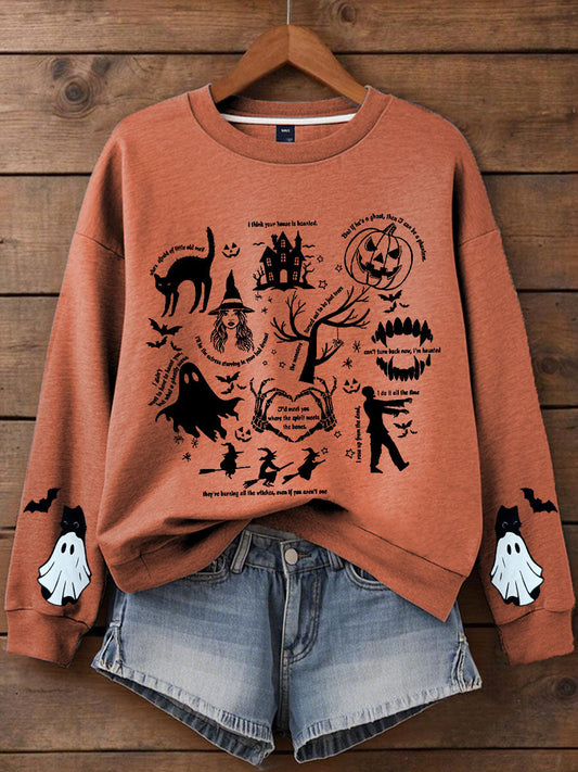 Women's Music Lover Halloween Printed Hoodie