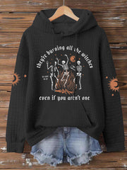 Women's Music Lover Halloween Burning All The Witches Printed Hoodie