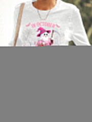 Women's In October We Wear Pink Halloween Pink Ghost Breast Cancer Awareness Sweatshirt