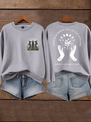 Women's Music Lover Halloween They're Burning All The Witches Printed Sweatshirt