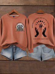 Women's Music Lover Halloween They're Burning All The Witches Printed Sweatshirt