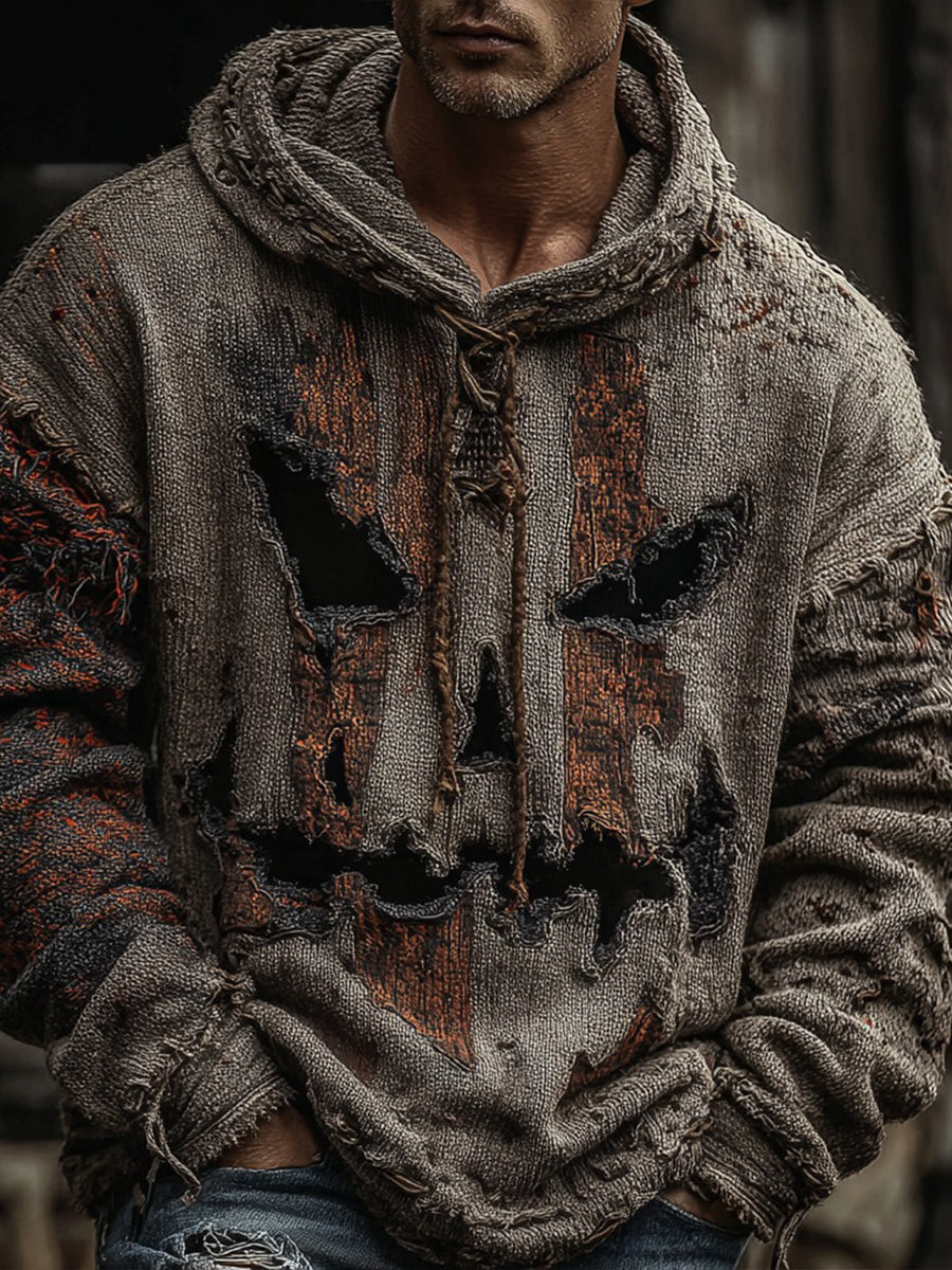 Men's Halloween print hooded sweatshirt