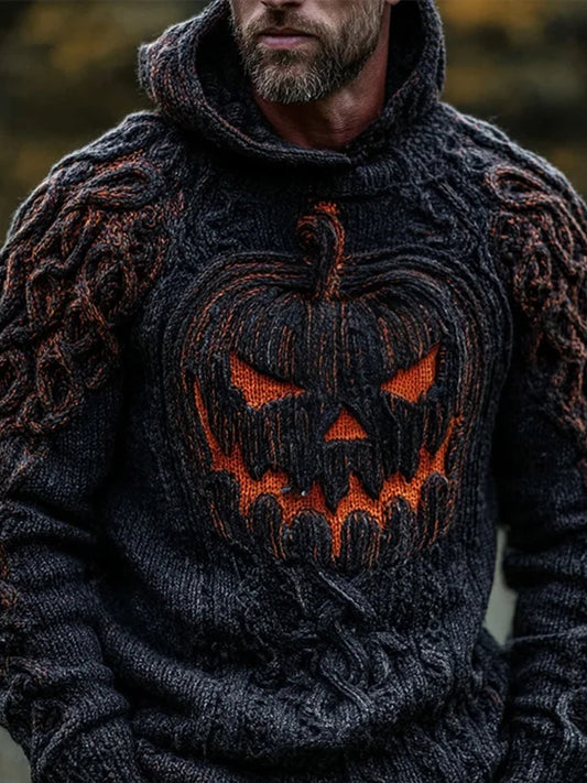 Men's Halloween print hooded sweatshirt