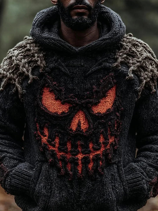 Men's Halloween print hooded sweatshirt