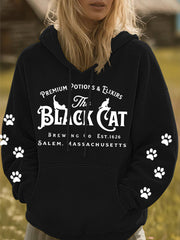Women's Halloween Black Cat Hoodie