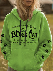 Women's Halloween Black Cat Hoodie