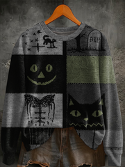Women's Halloween Patchwork Regular Sweatshirt