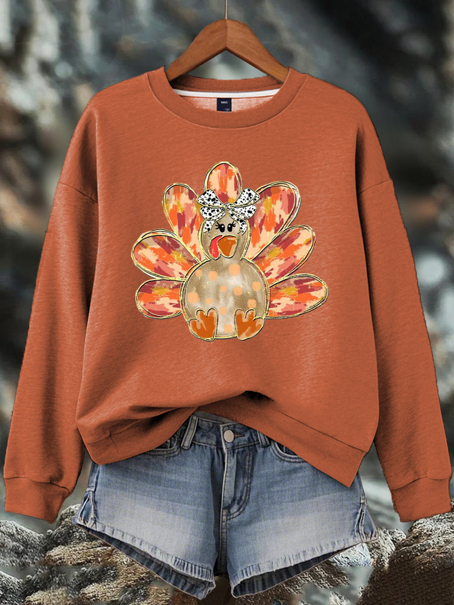 Women's Thanksgiving Print Sweatshirt