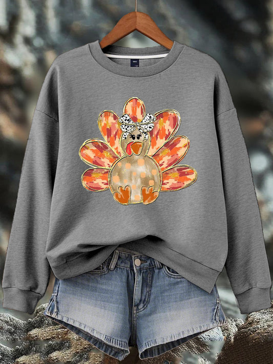 Women's Thanksgiving Print Sweatshirt