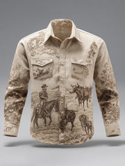 Men's Retro Western Cowboy Style Shirt