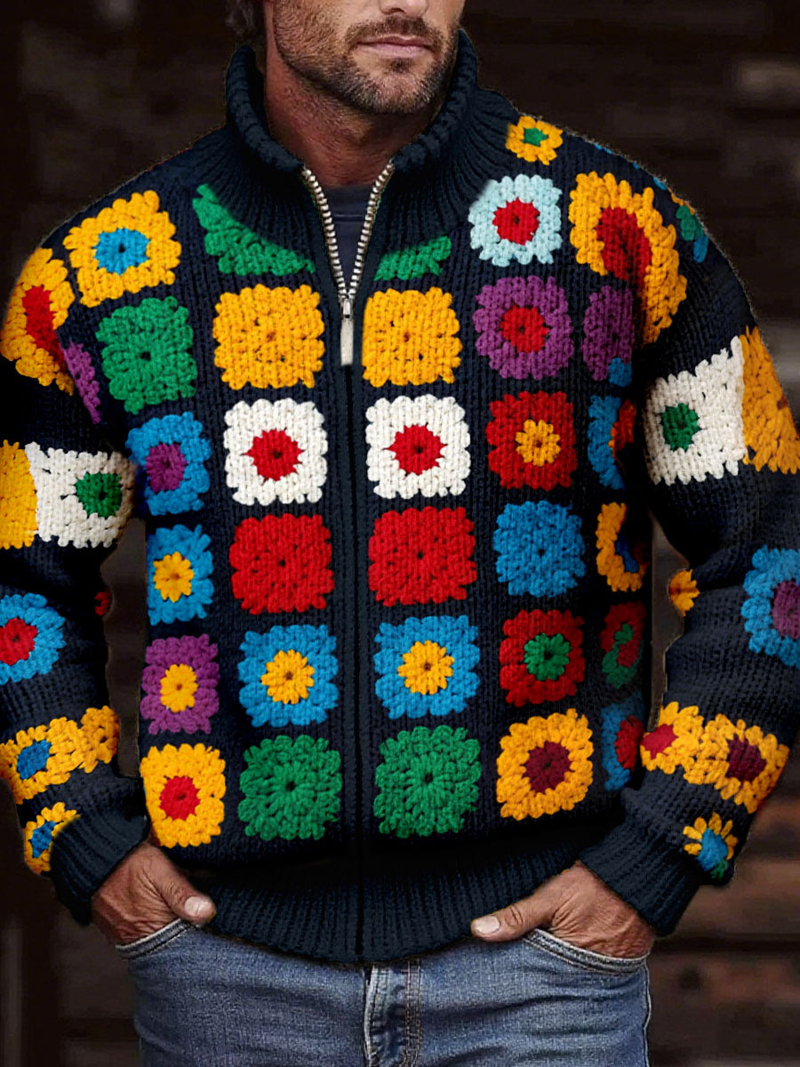 Men's autumn and winter geometric printed jackets