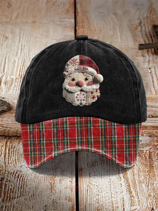 Plaid Santa Claus gender-neutral hats