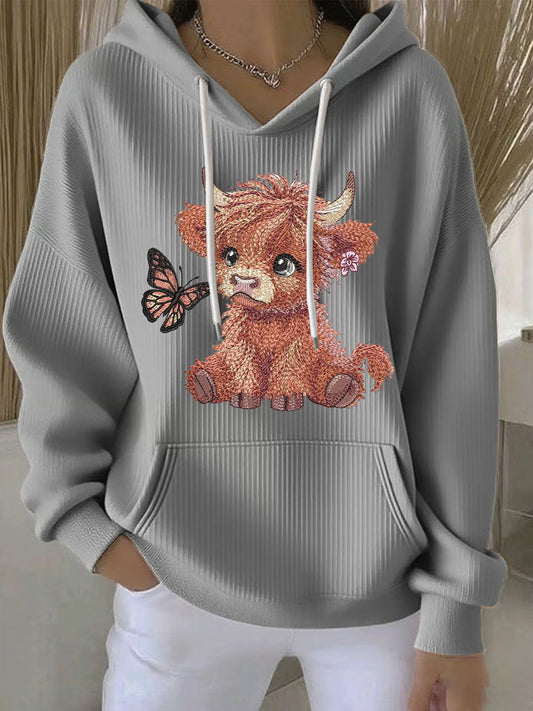 Women's Highland Cow Print Hoodie