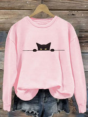 Women's Cute Cat Printed Casual Sweatshirts