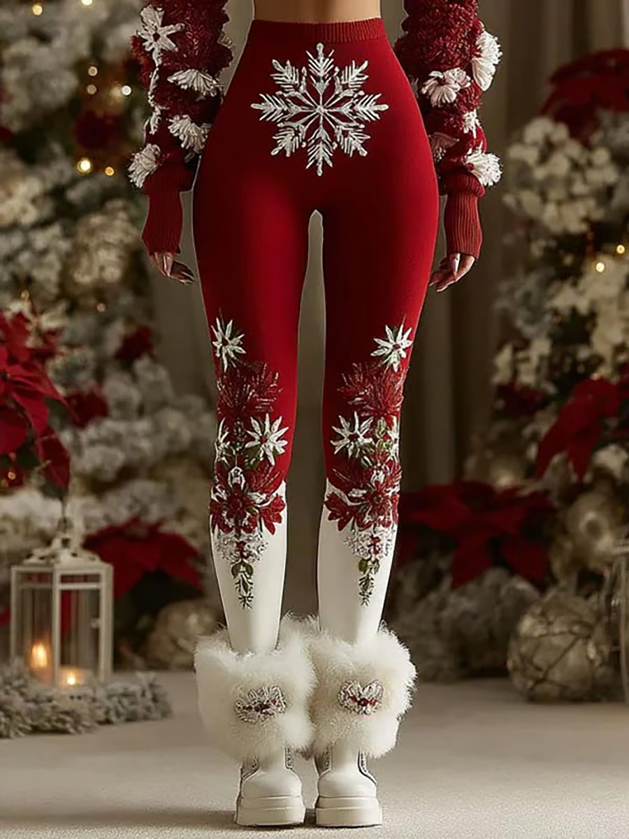 Women's Christmas Art Cozy Knit Leggings