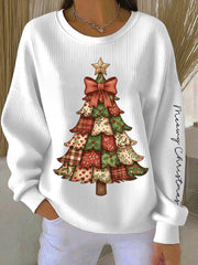 Women's Vintage Christmas Tree Print Sweatshirt