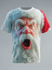 Men's Retro Christmas Santa Claus Printed T-shirt