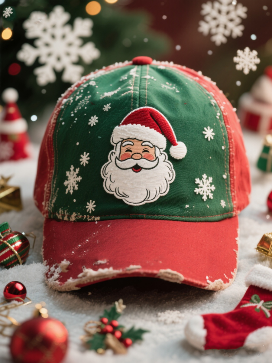 Unisex Santa Claus Print Hat