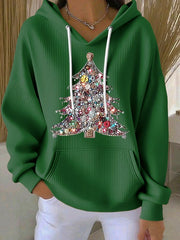 Women's Christmas tree print Hoodie
