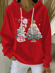 Women's Christmas Print Casual Hoodie