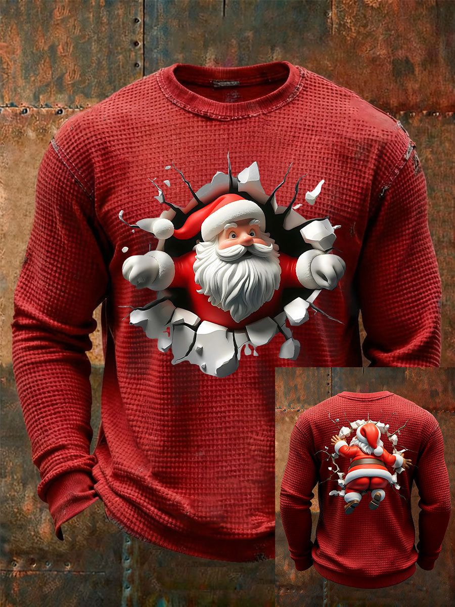Men's Christmas Waffle Casual T-shirt