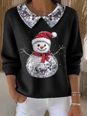 Women's Funny Christmas Santa Art Printed Tops