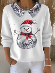 Women's Funny Christmas Santa Art Printed Tops