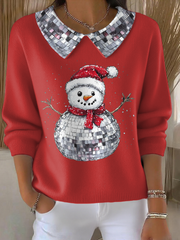 Women's Funny Christmas Santa Art Printed Tops