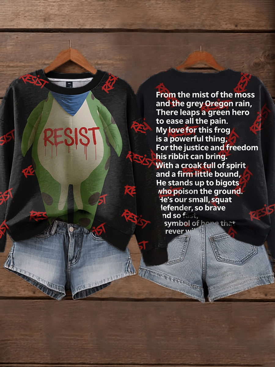 Women's FDT Polish Frog Print Sweatshirt