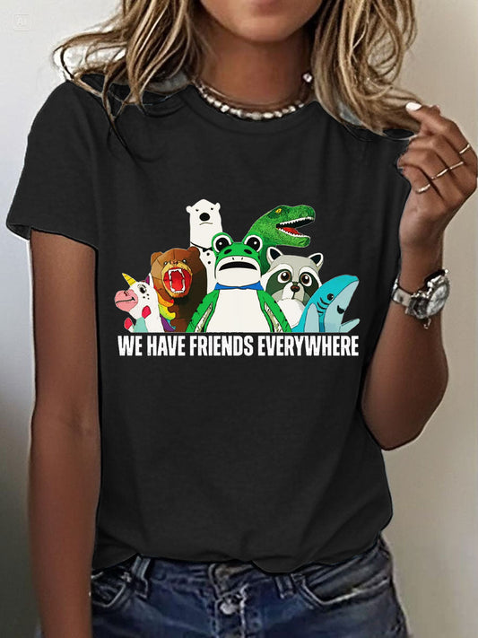 Women's 8647 FDT Funny Frog Printed T-Shirt